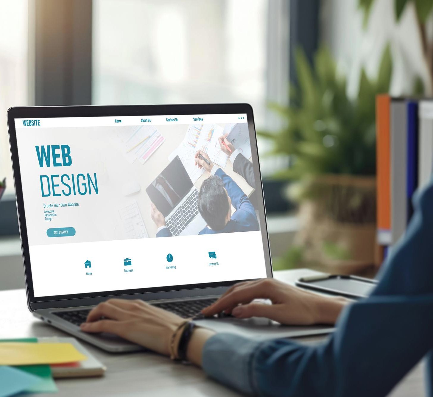 A Person designing website A Person designing website